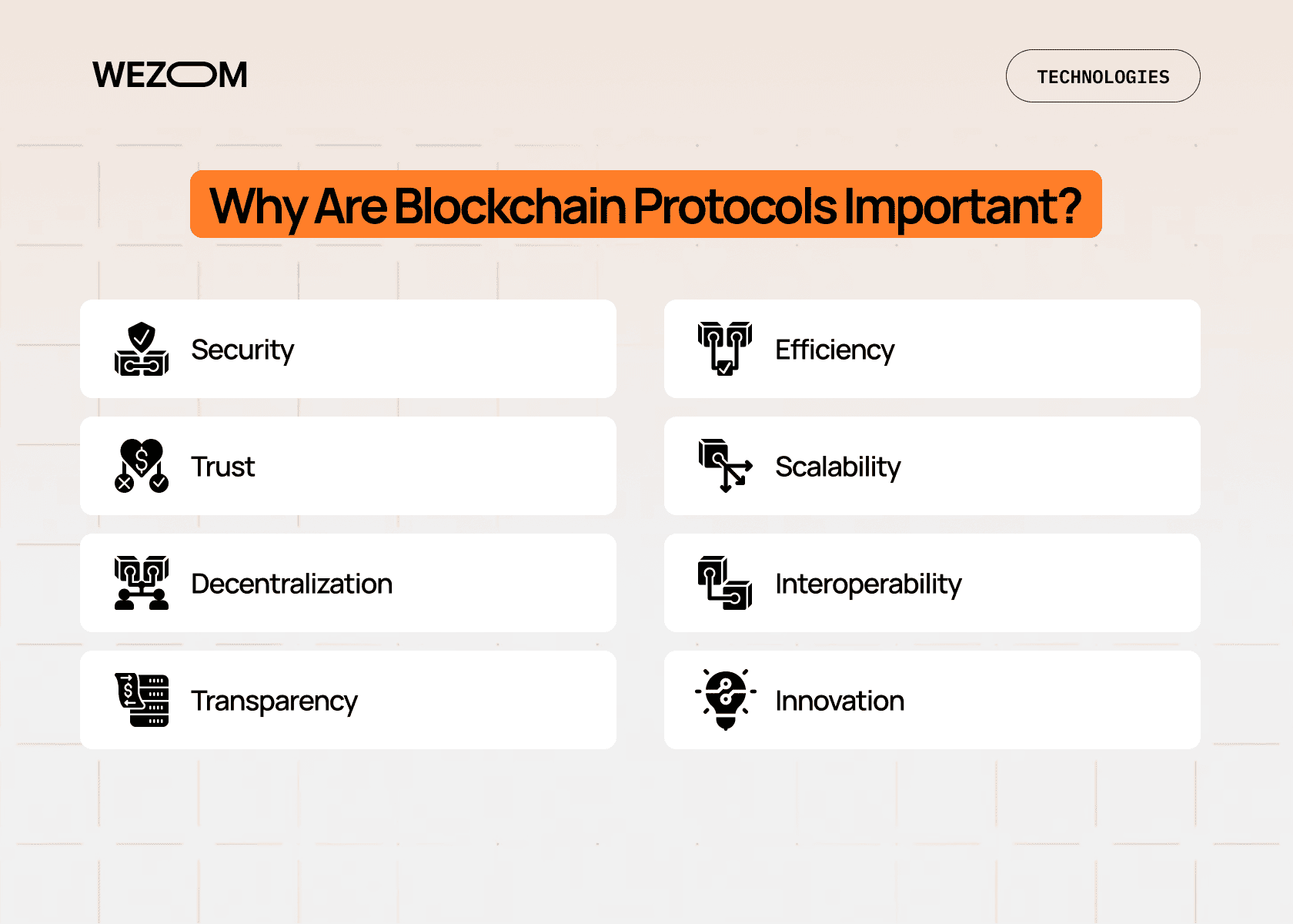 Why blockchain protocols are important with benefits such as security, trust, decentralization, transparency, efficiency, scalability, interoperability, and innovation — blockchain protocol meaning. Why blockchain protocols are important with benefits such as security, trust, decentralization, transparency, efficiency, scalability, interoperability, and innovation — blockchain protocol meaning.
